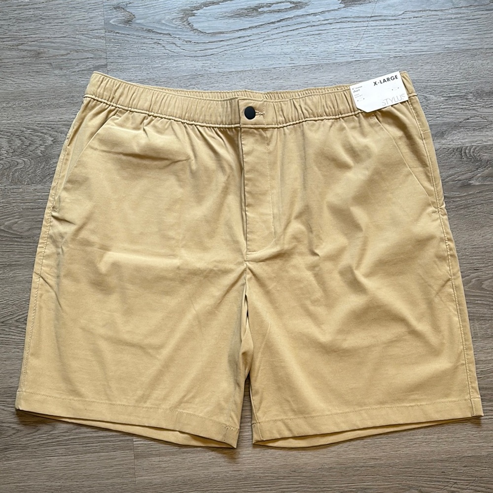 STYLUS Men's Khaki Flat Front Shorts Size XL
